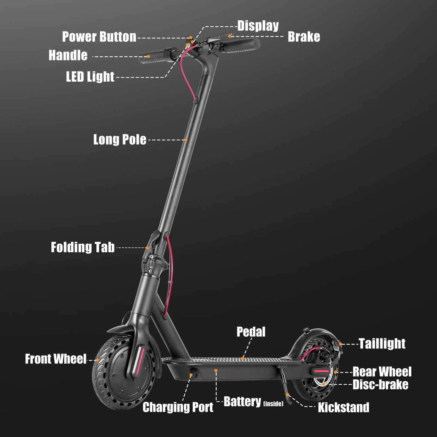 AILIFE Electric Scooter With Smart App Foldable 350W Motor