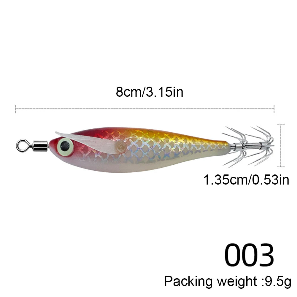 APWIKOGER Luminous Squid Jig Fishing Lure Set For Ocean Tackle