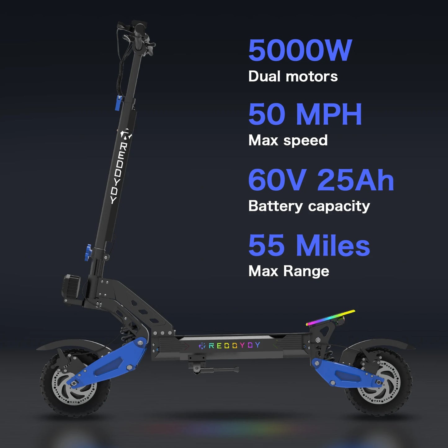 REDDYDY Electric Offroad Scooter 5000W 50 MPH 55 Mile Range