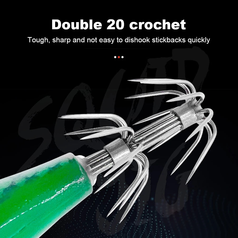 APWIKOGER Luminous Squid Jig Fishing Lure Set For Ocean Tackle