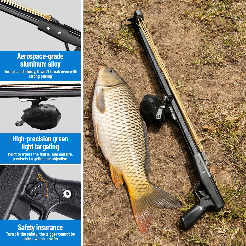 Fishing Slingshot Rod With Reel Aluminum Portable Fishing Tool