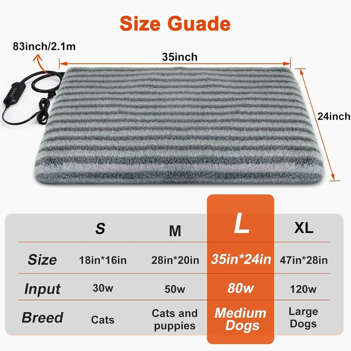 XMSJ Large Pet Heating Pad SHU UFANRO Waterproof
