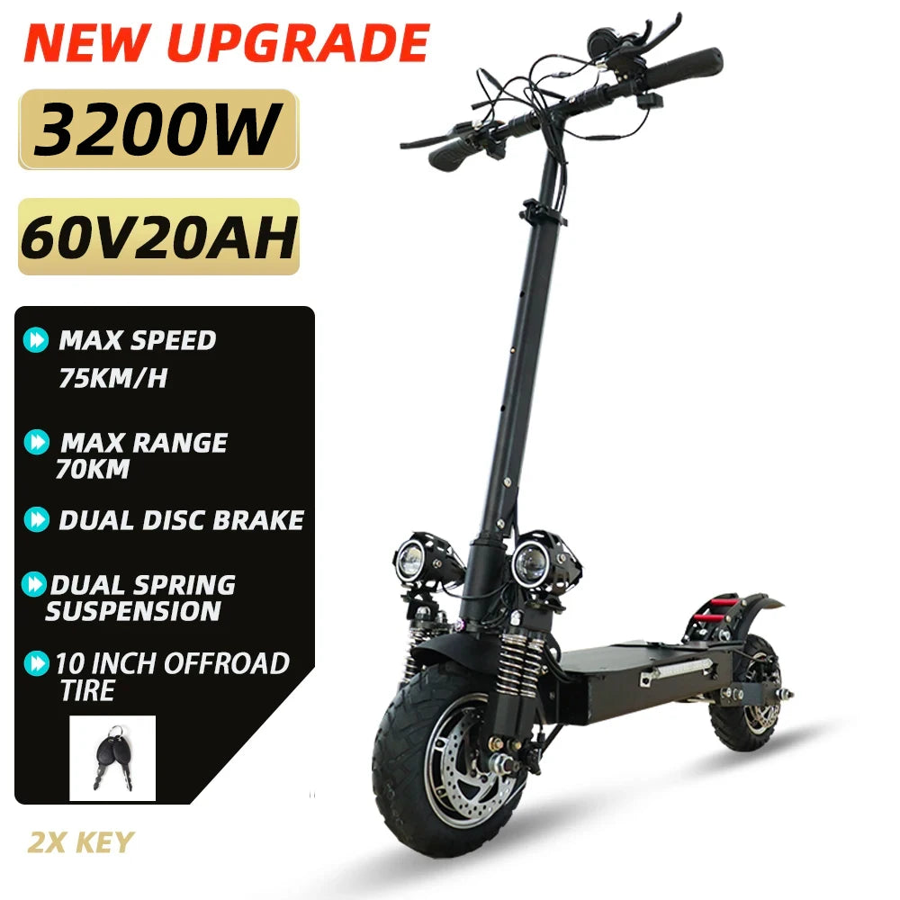Jueshuai Outdoor Electric Scooter For Adults Dual Motors 6000W