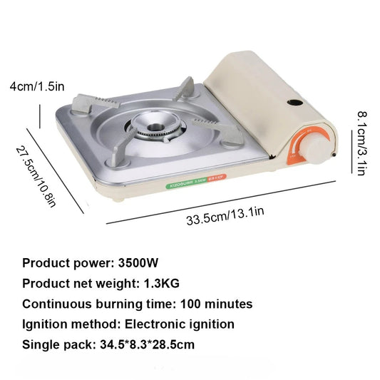 NONE Portable Single Burner Gas Stove With Automatic Ignition Camping