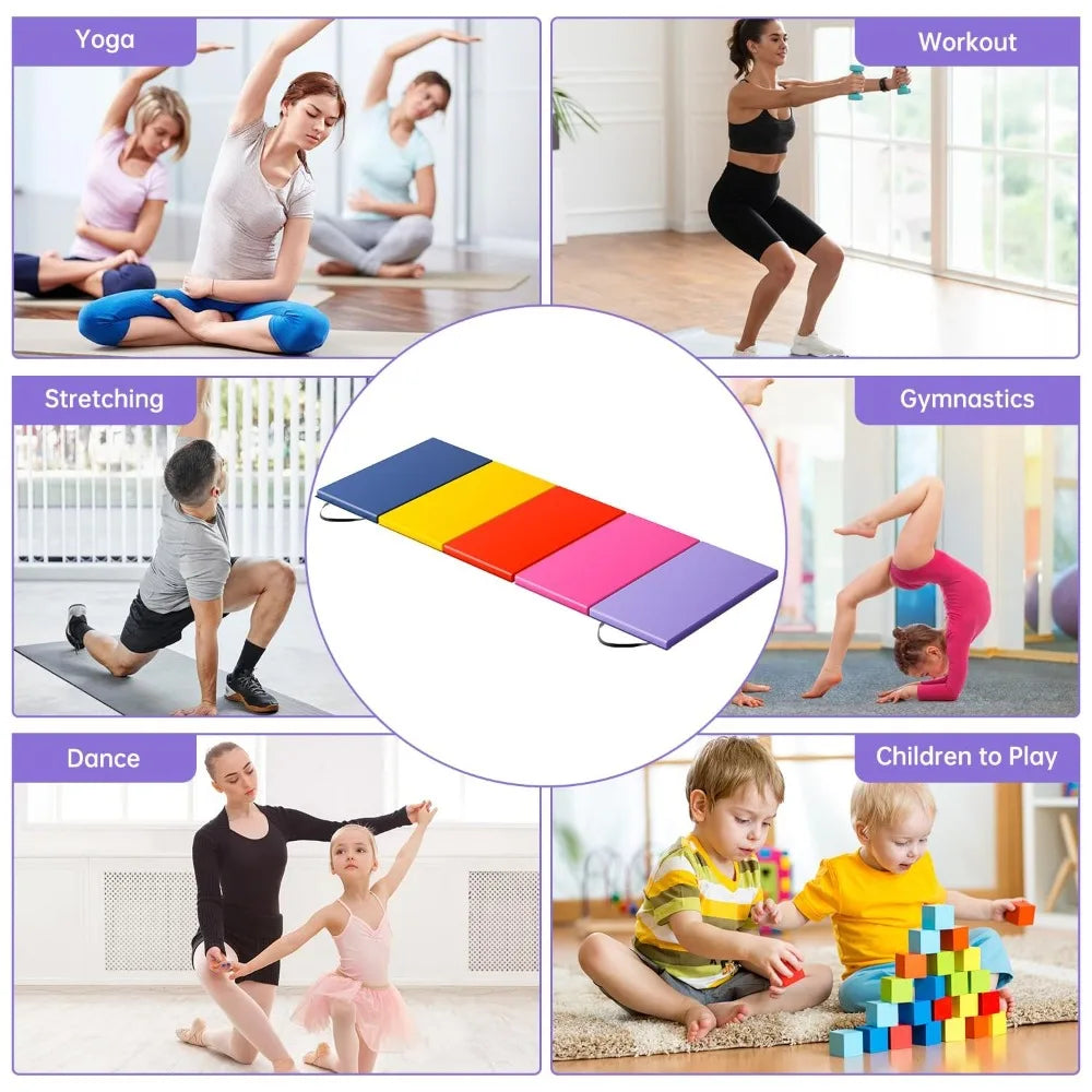 Gymnastics Tumbling Mat Portable Foldable For Yoga And Training
