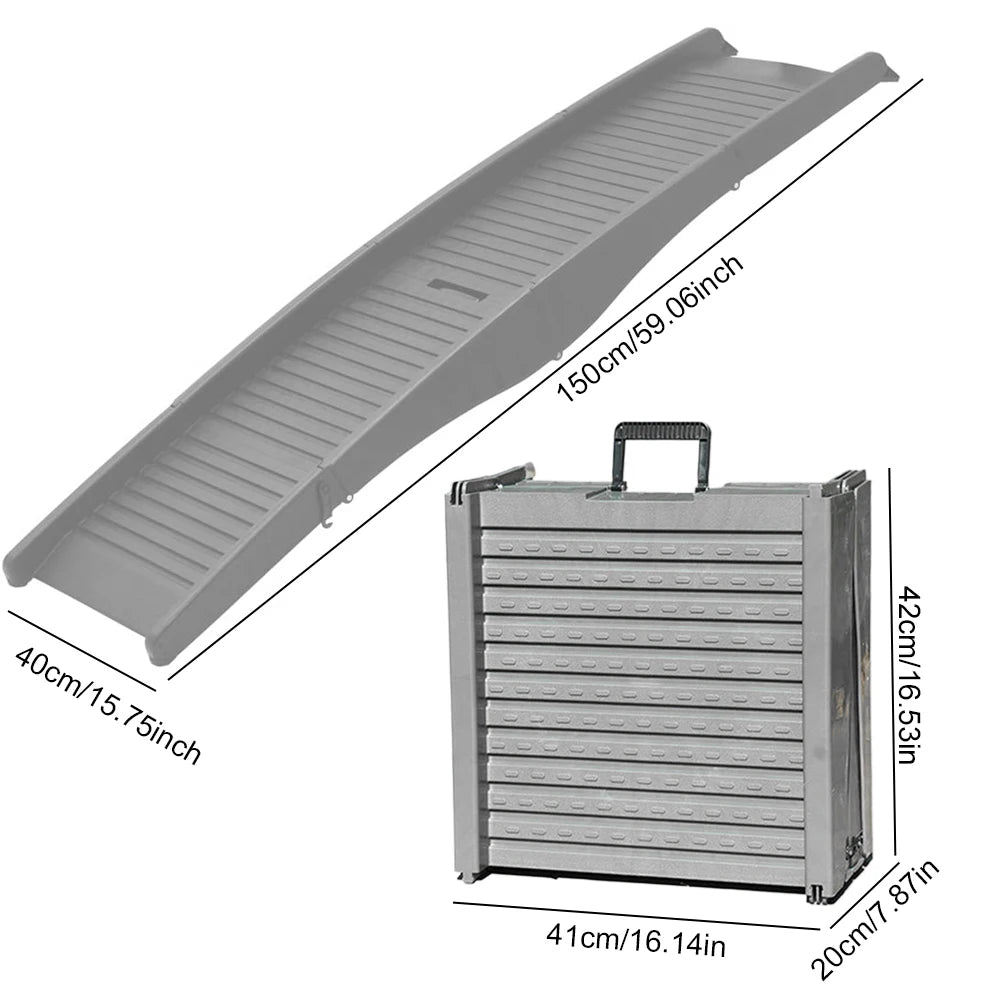 NONE Folding Portable Dog Ramp For Cars Non Slip Rug