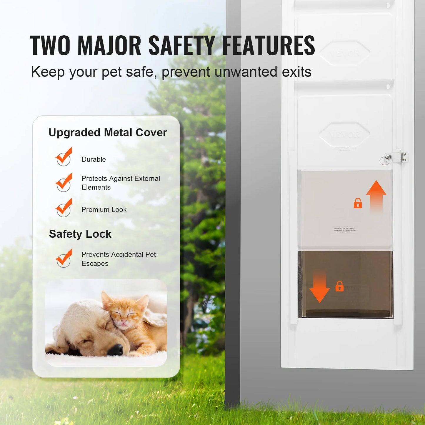 NONEDog Door Sliding Glass Pet Door for Home Use