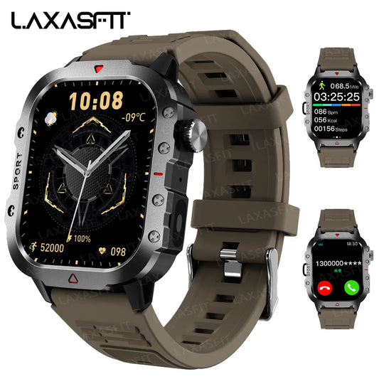 LAXASFIT Smart Watch Bluetooth Voice Call LED Flashlight Health Monitor