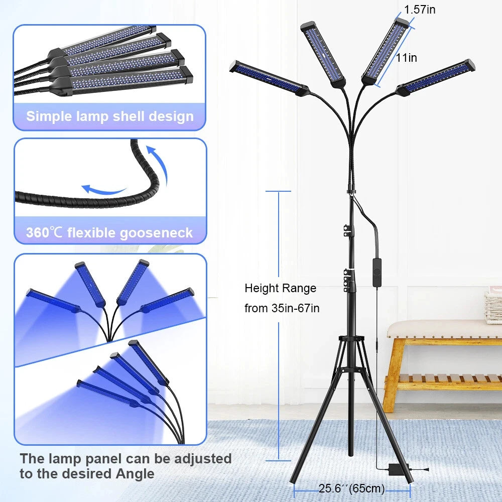 KTS 360 Rotation Tanning Solarium Lamp 4-Head 60W Whole Body