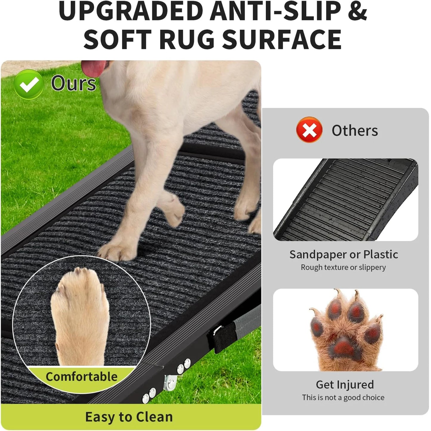 HiMISSDog Upgraded Folding Dog Car Ramp With Non Slip Surface