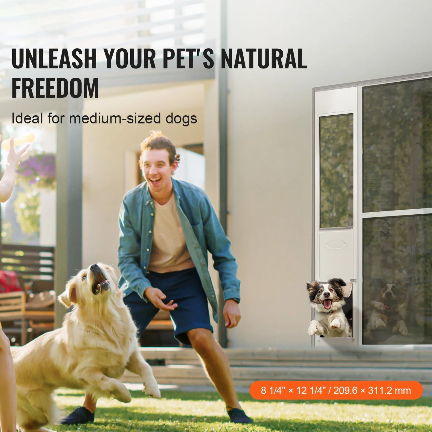 NONEDog Door Sliding Glass Pet Door for Home Use
