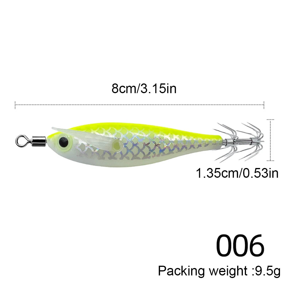 APWIKOGER Luminous Squid Jig Fishing Lure Set For Ocean Tackle
