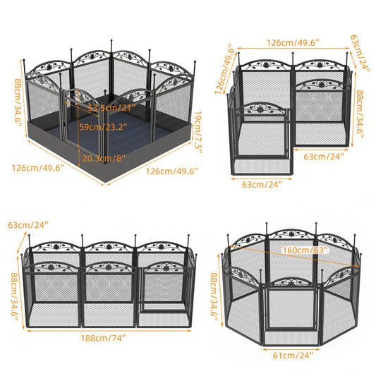 BINGOPA 8 Panel Heavy Duty Dog Playpen For Indoor Outdoor Use