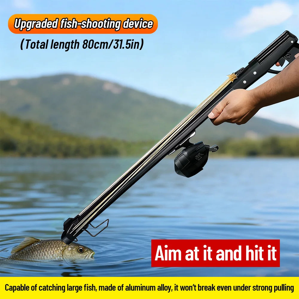 Fishing Slingshot Rod With Reel Aluminum Portable Fishing Tool