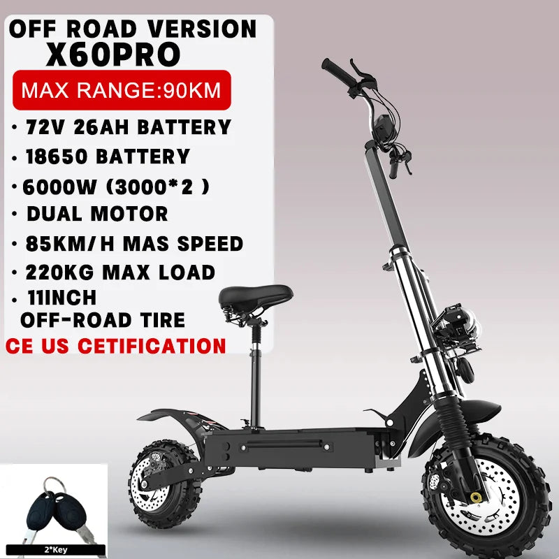 Jueshuai Outdoor Electric Scooter For Adults Dual Motors 6000W