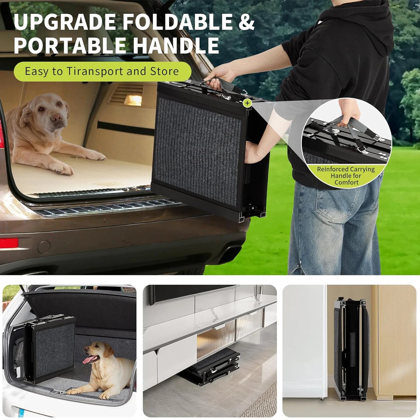 HiMISSDog Upgraded Folding Dog Car Ramp With Non Slip Surface
