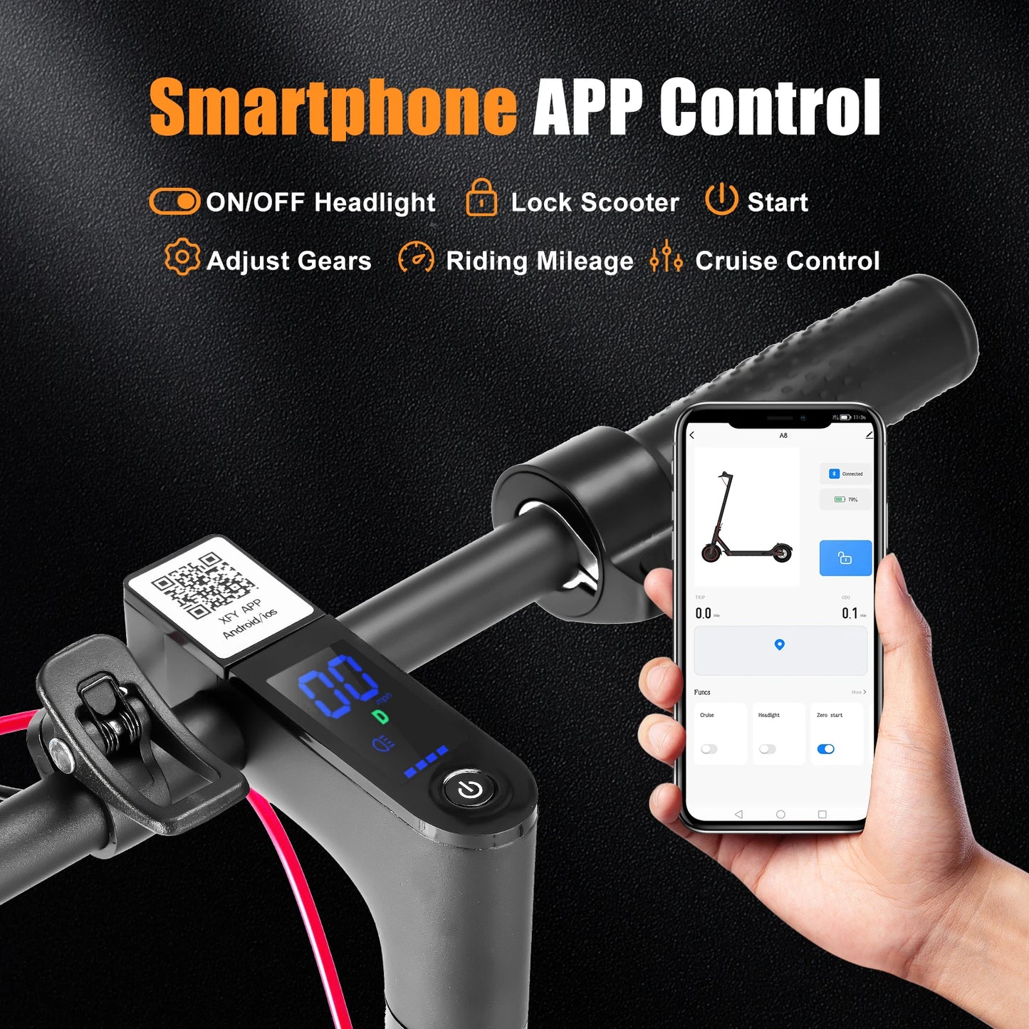 AILIFE Electric Scooter With Smart App Foldable 350W Motor