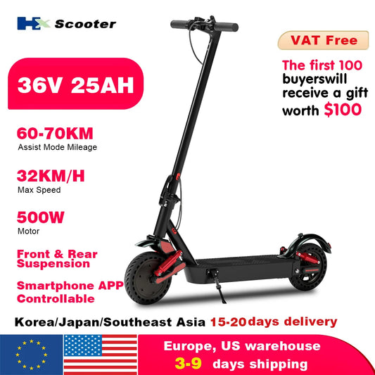 HX D06 Electric Scooter 500W 36V Foldable Smart E Scooter
