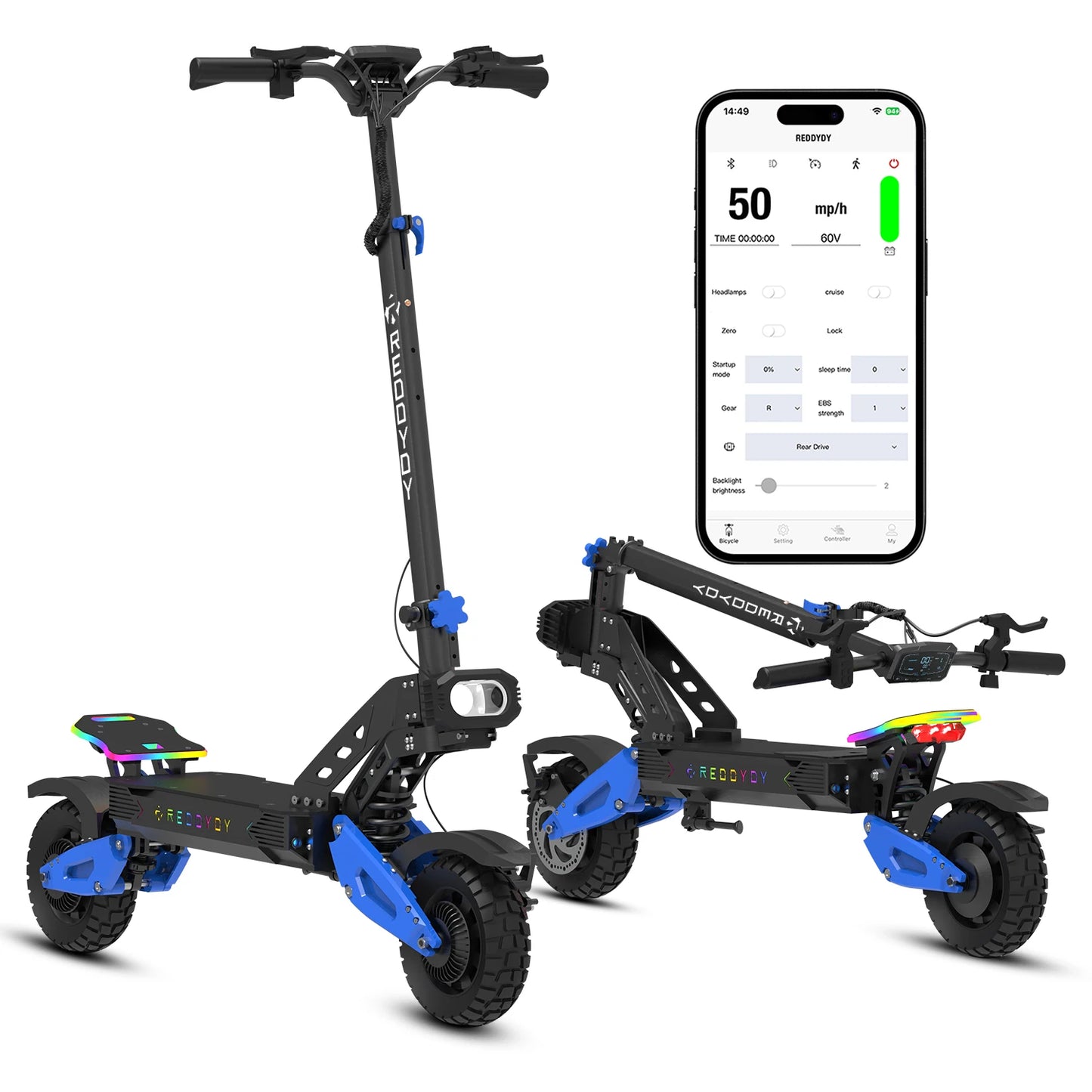 REDDYDY Electric Offroad Scooter 5000W 50 MPH 55 Mile Range