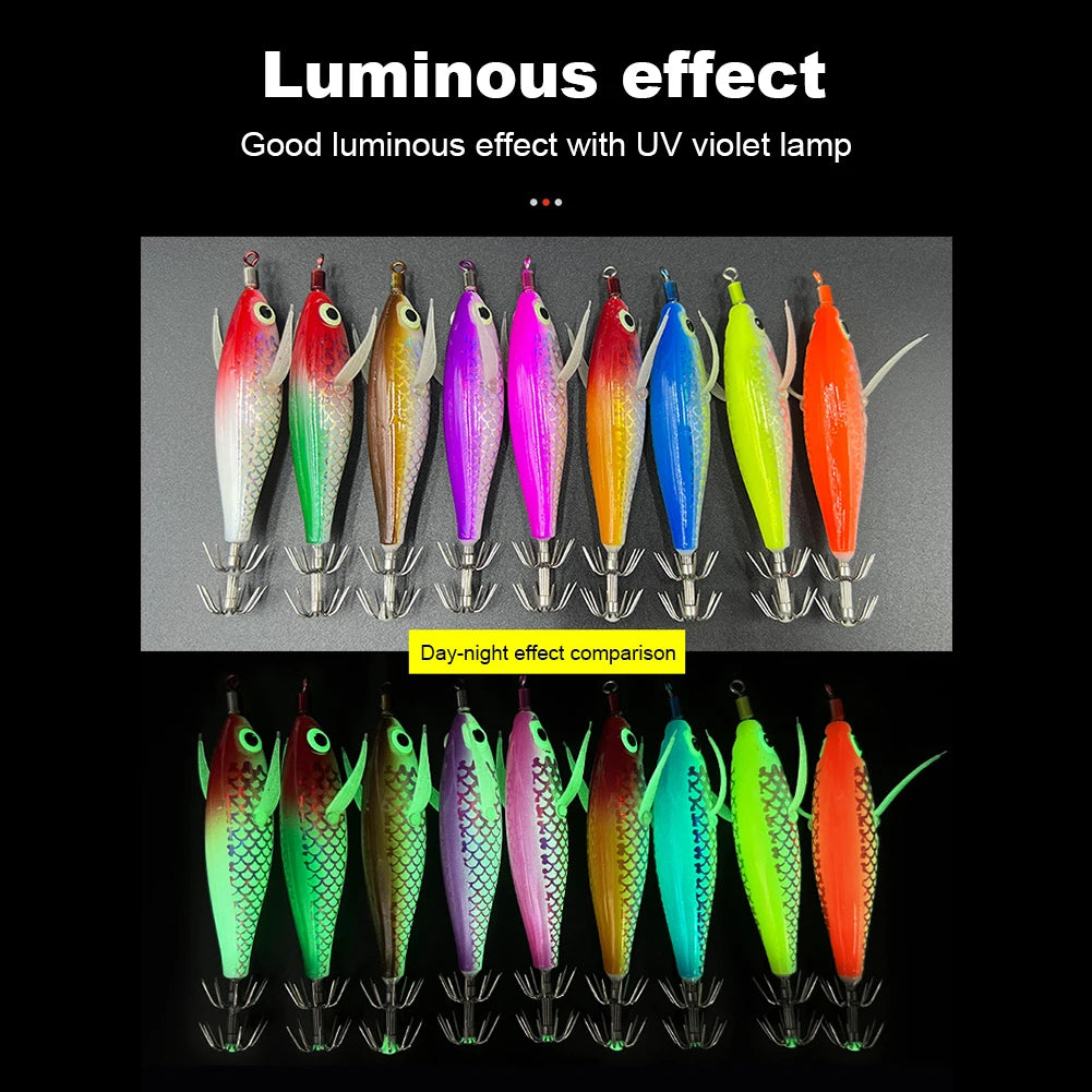 APWIKOGER Luminous Squid Jig Fishing Lure Set For Ocean Tackle