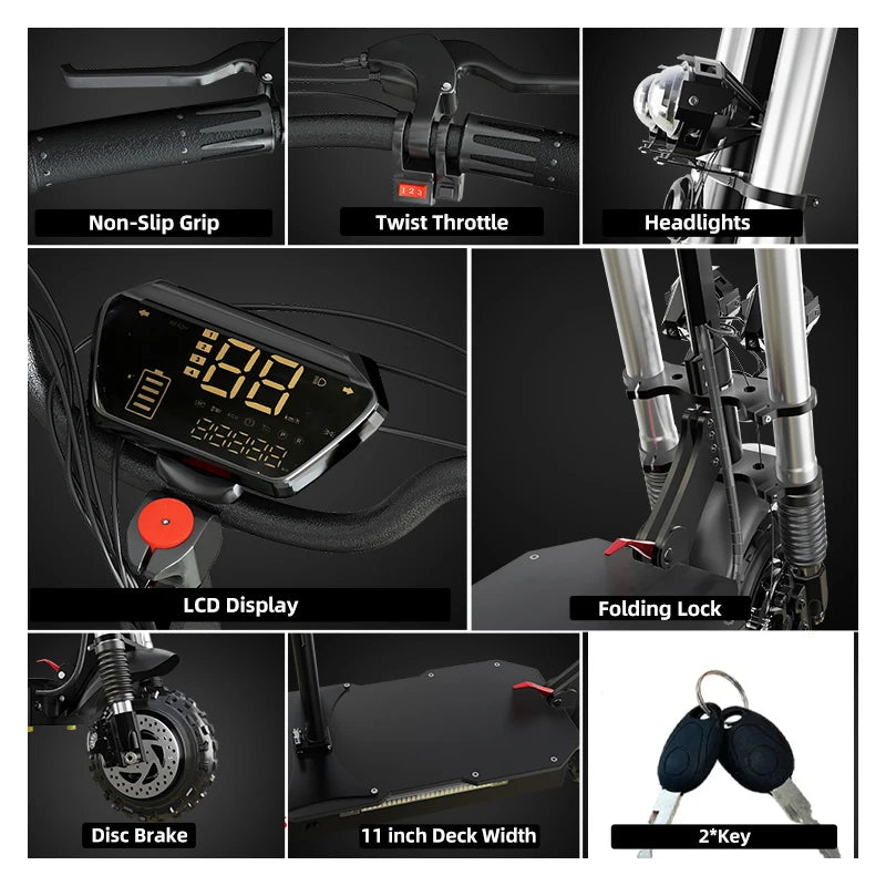 Jueshuai Outdoor Electric Scooter For Adults Dual Motors 6000W