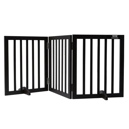 SucceBuy Freestanding Dog Gate 3 Panels Foldable Barrier for Narrow Passages
