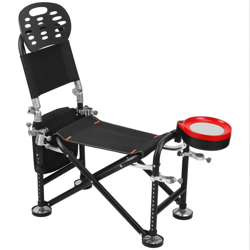 Foldable Fishing Chair With Backrest And Rod Holder Portable