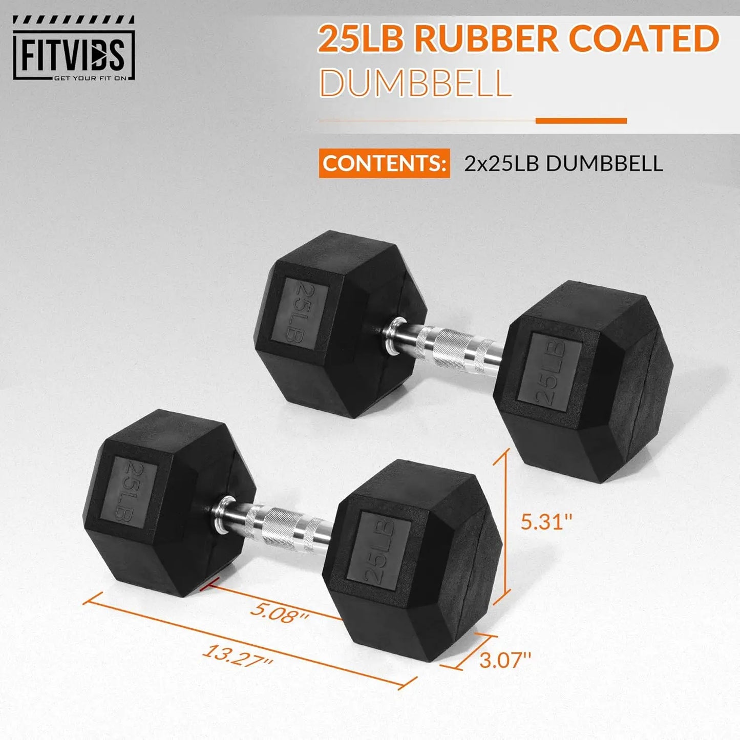 Hex Rubber Coated Dumbbells For Home Gym Exercises