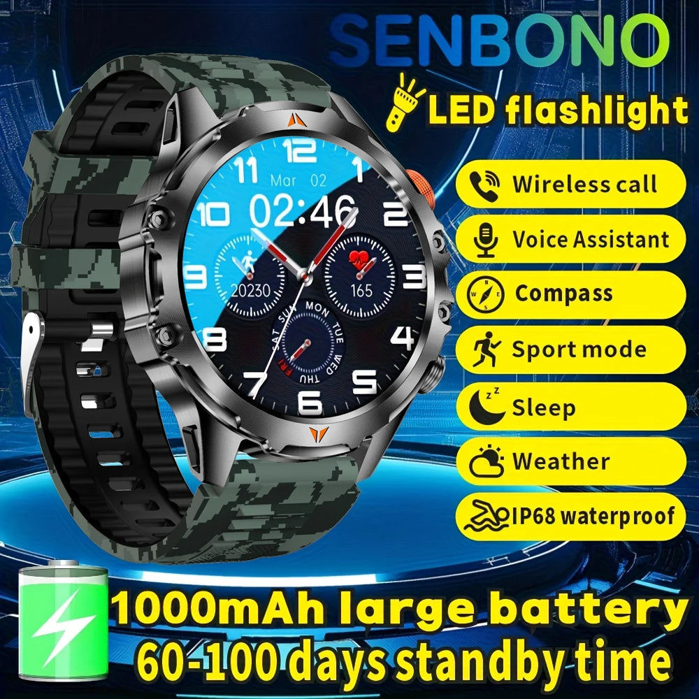 SENBONO Smart Watch IP68 Waterproof Fitness Tracker With BT Call