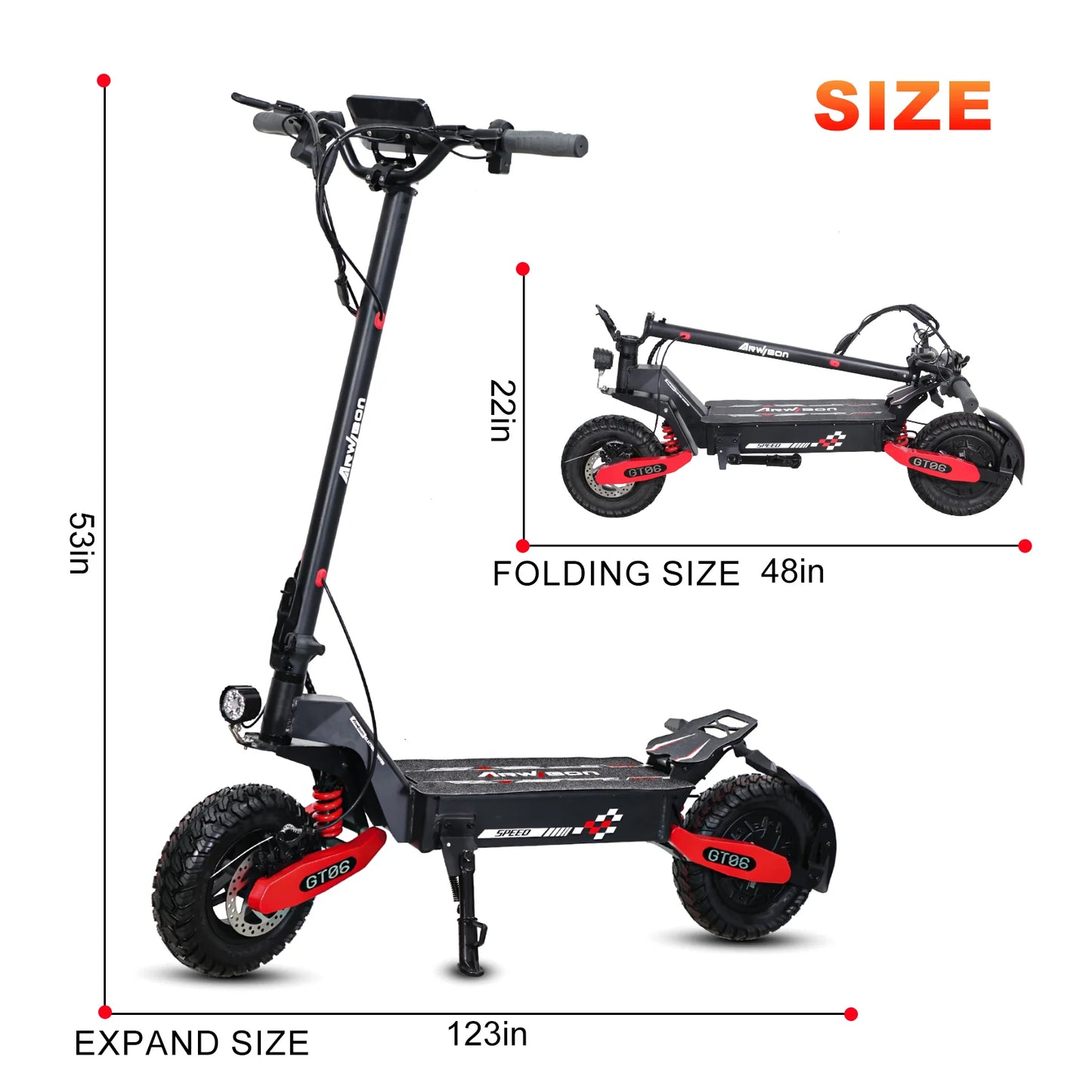 GT06 1200W Electric Scooter With Dual Suspension Off Road