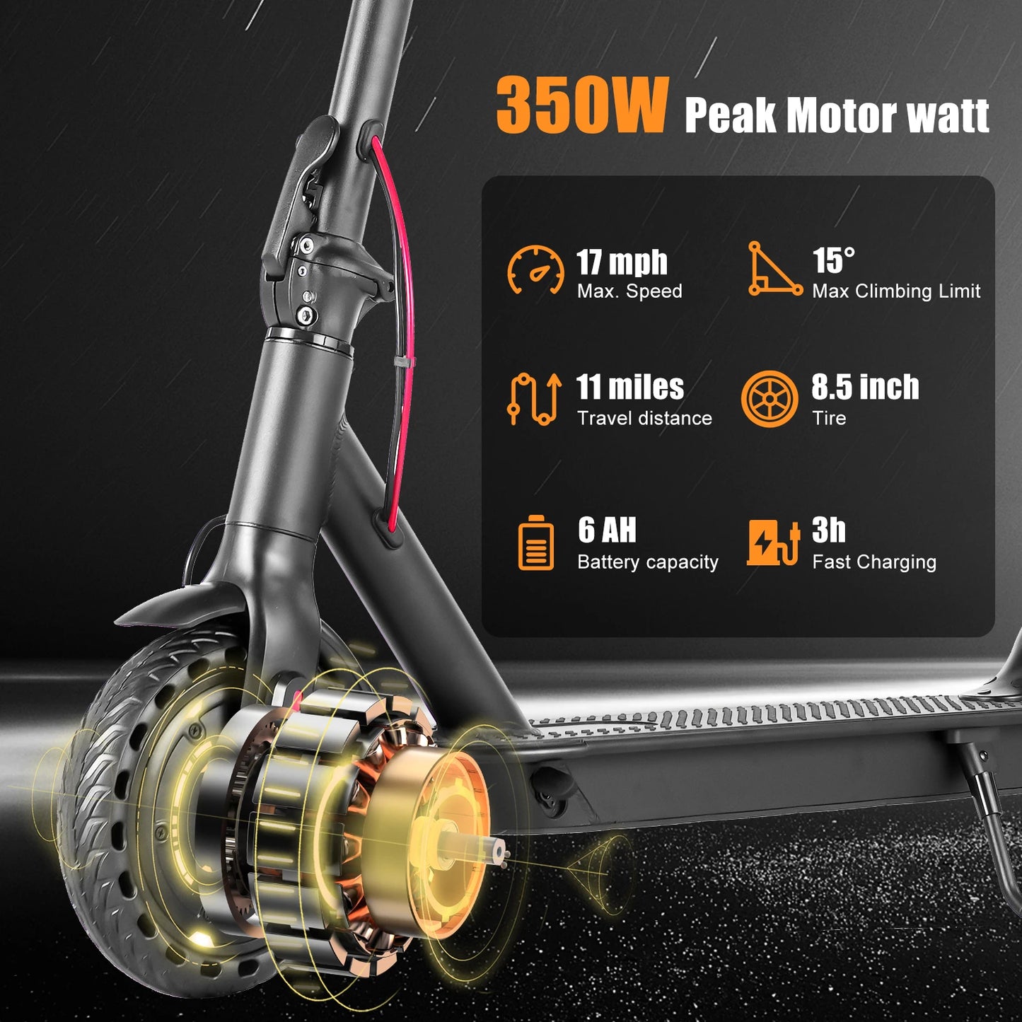 AILIFE Electric Scooter With Smart App Foldable 350W Motor