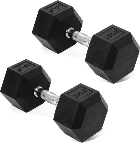Hex Rubber Coated Dumbbells For Home Gym Exercises