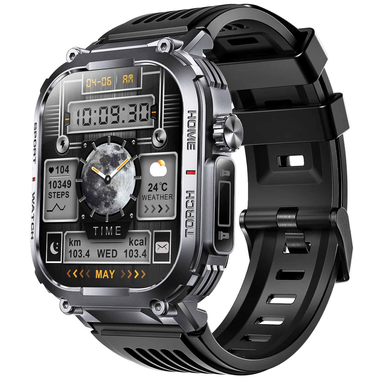 LaNikar Smart Watch Men 3ATM Waterproof Compass LED