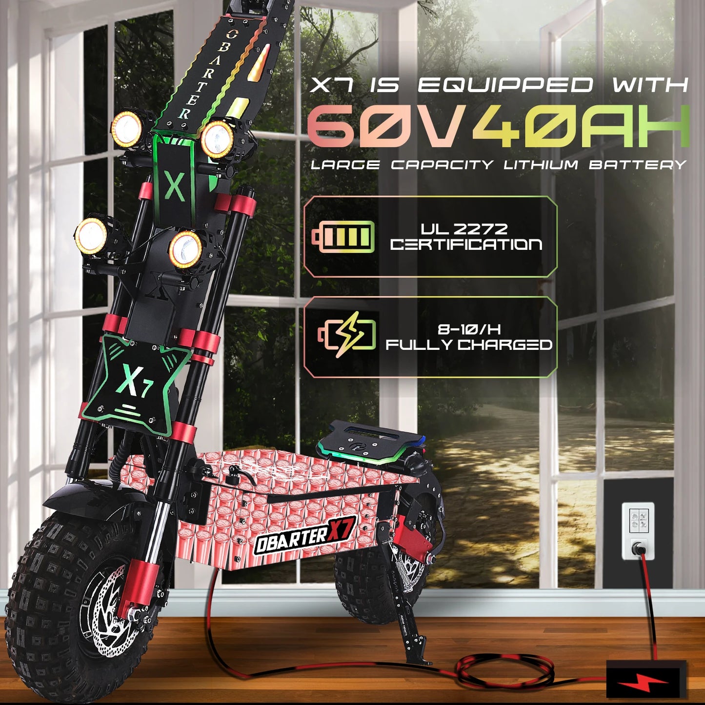 OBARTER X7 Electric Scooter 8000W Dual Motor 60V40AH