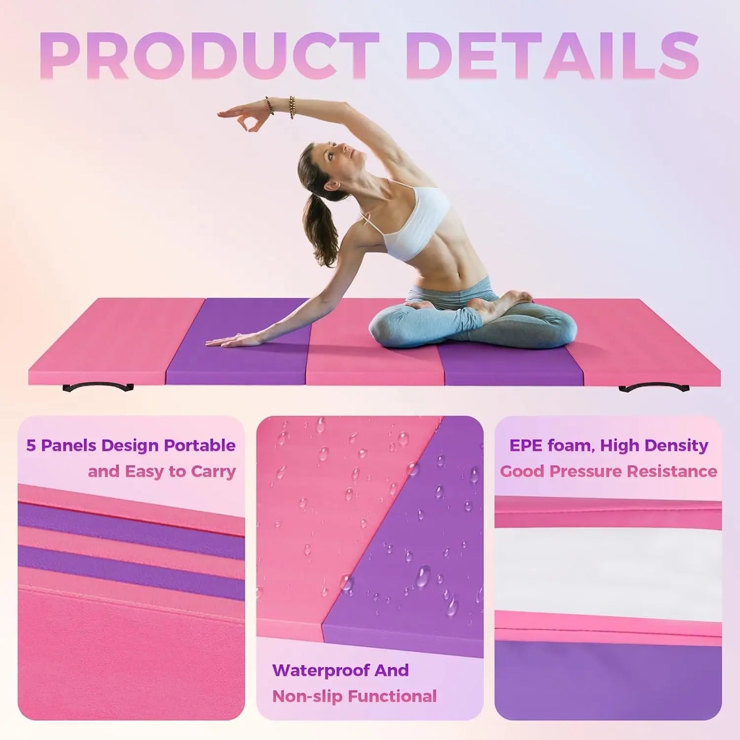 TWISTER.CK Folding Gym Mat Extra Firm High-Density Tumbling