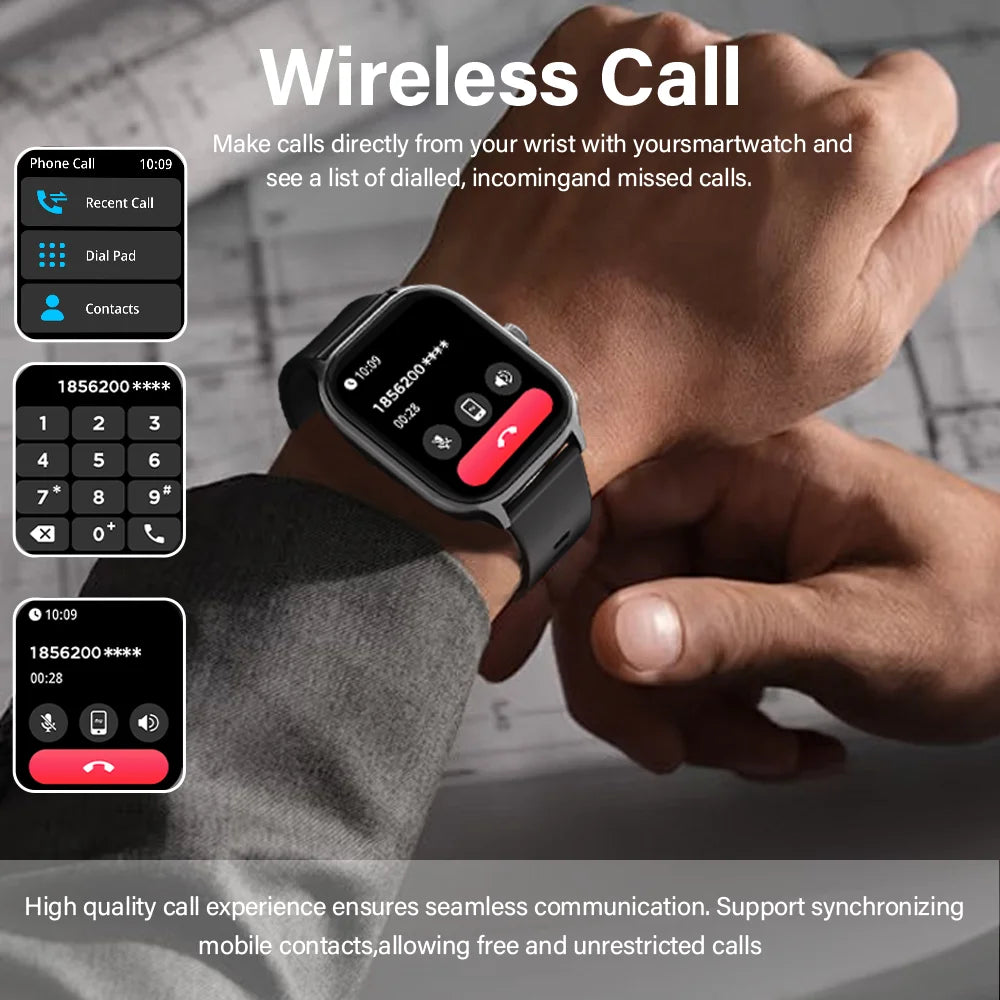 LAXASFIT Smart Watch Bluetooth Call Voice Assistant 100 Sports Android IOS