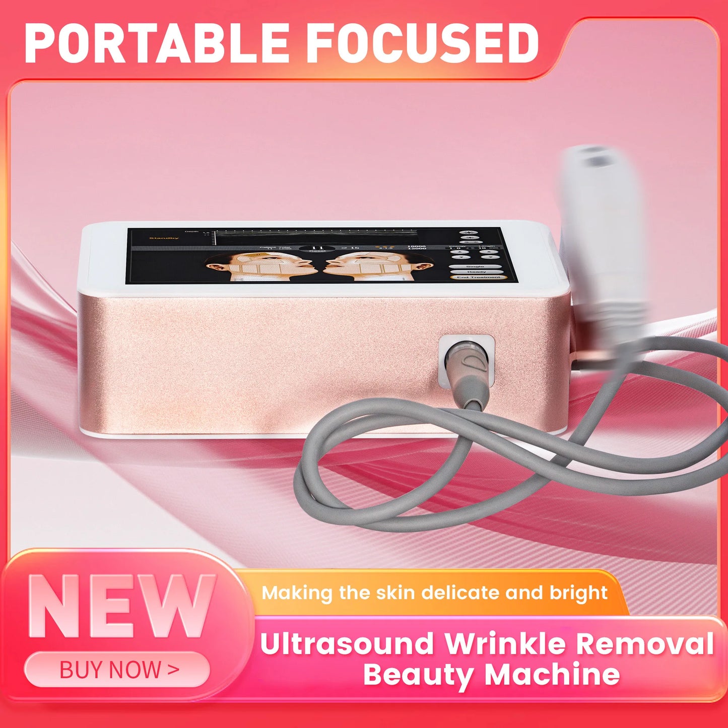 7D HIFU Beauty Machine With Multi Depth Heads For Facial Firming