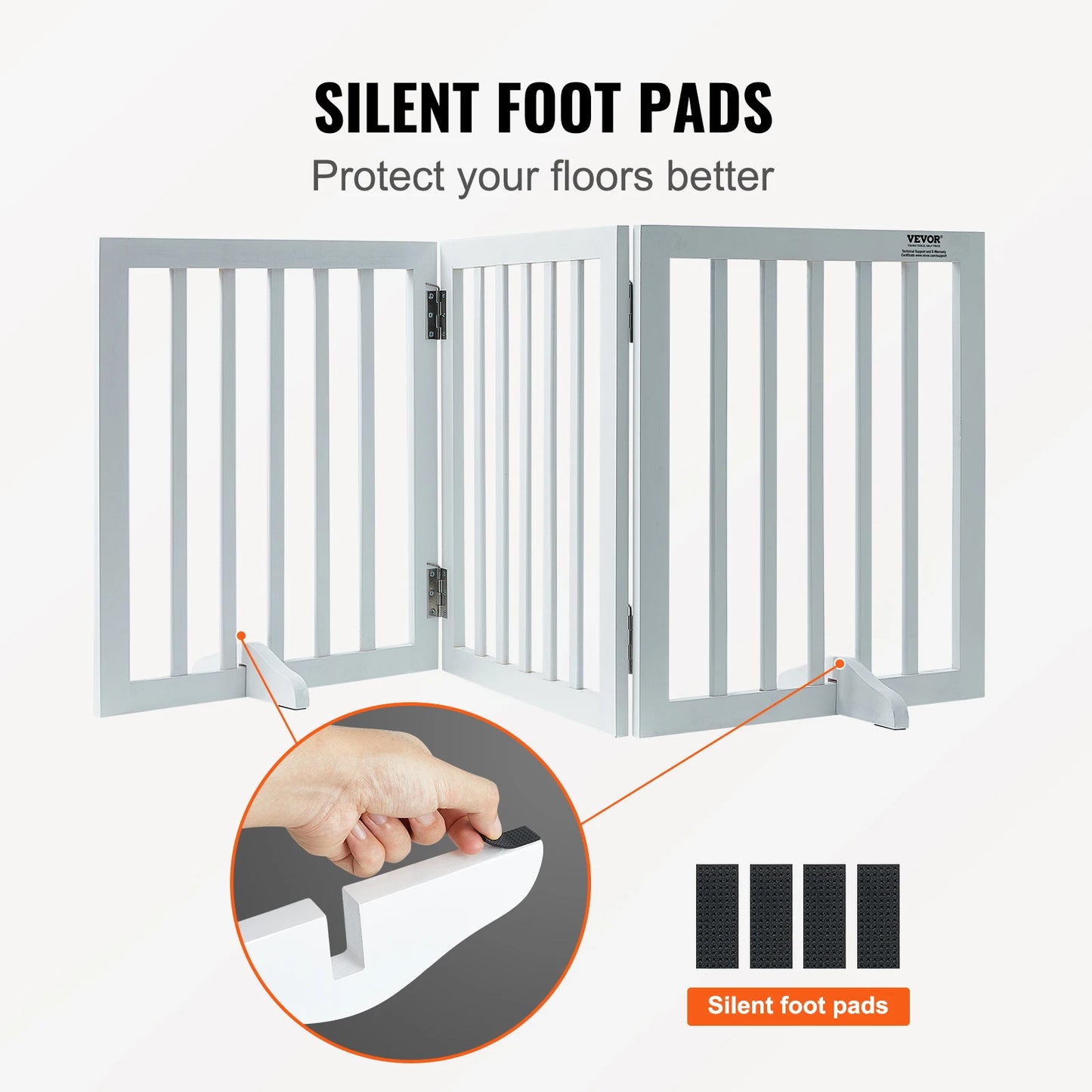 SucceBuy Freestanding Dog Gate 3 Panels Foldable Barrier for Narrow Passages