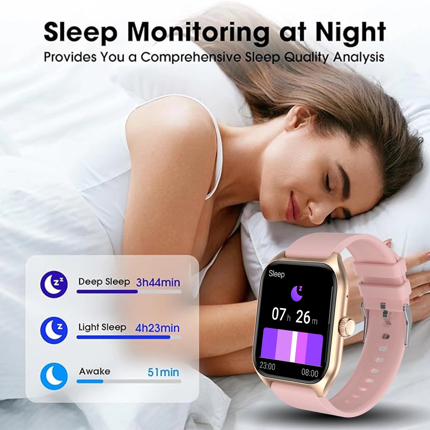 LIVLOVCP AI Voice Assistant Smartwatch With Heart Rate Monitor