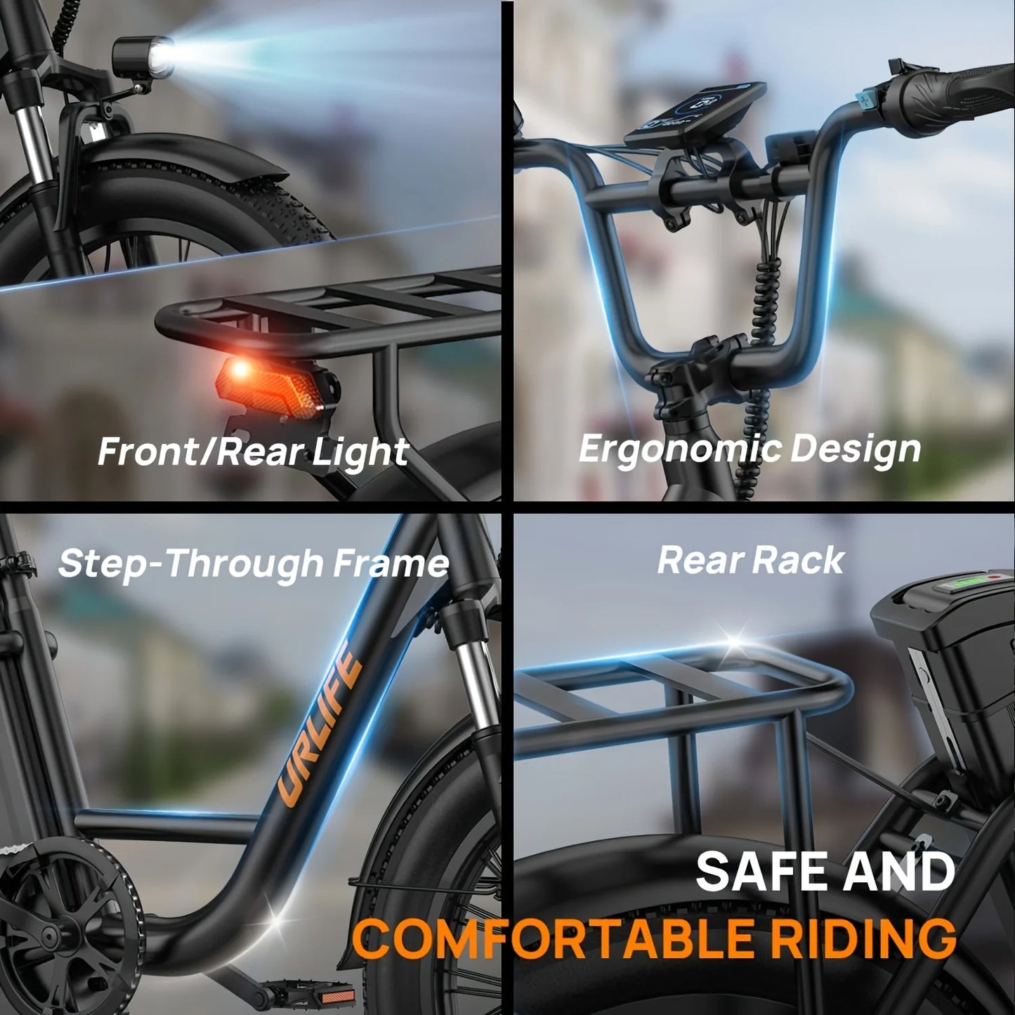 URLIFE E20 1000W Electric Bike With 48V 13Ah Removable Battery Dual Disc Brakes