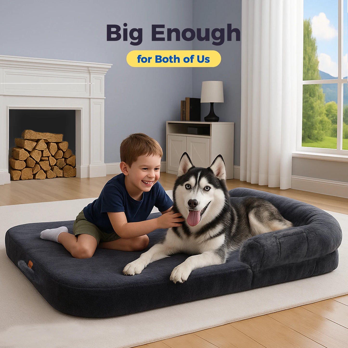 PAWZ Road Foldable Dog Bed For Adults Plush Washable Pet Sofa
