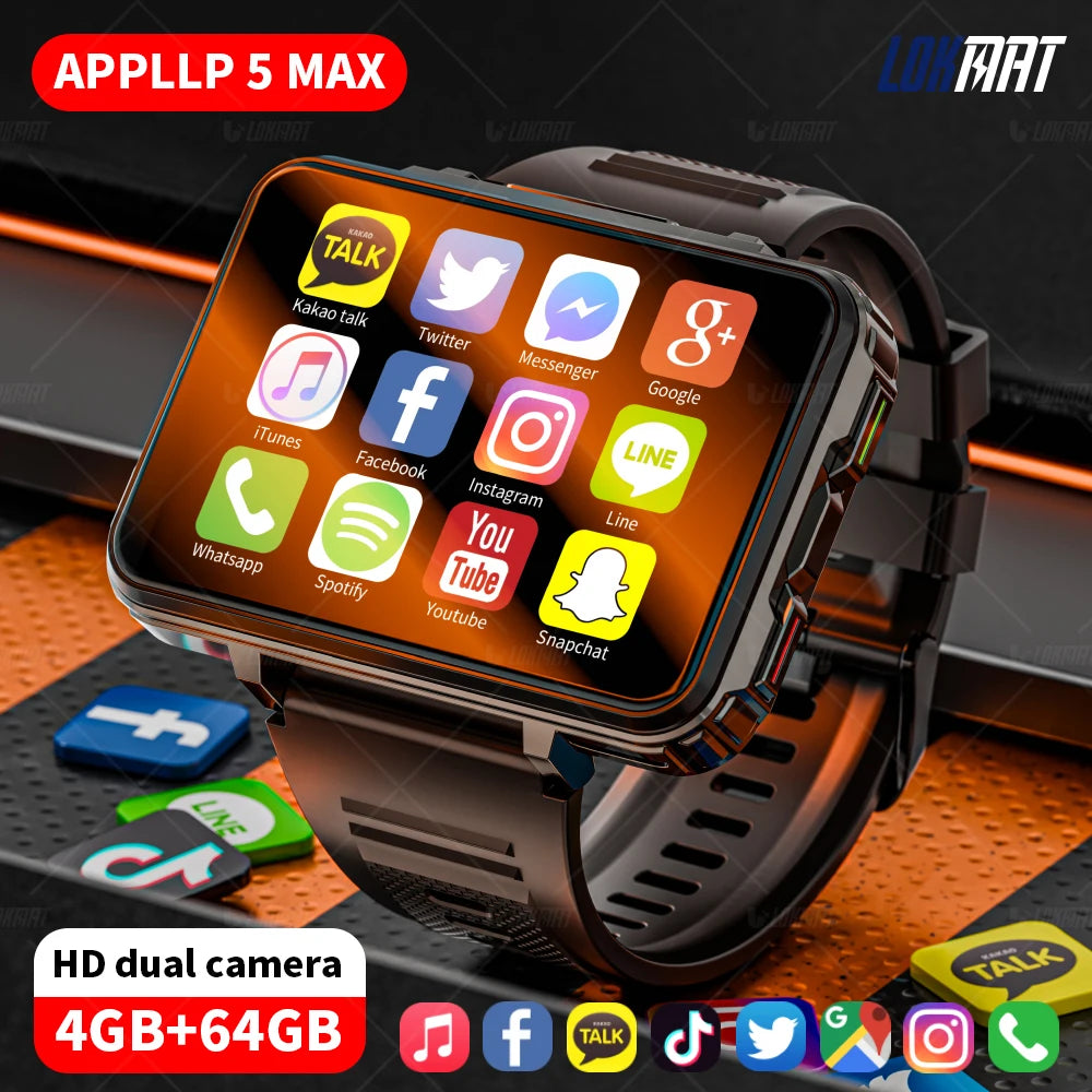 LOKMAT APPLLP 5 MAX Android Smartwatch 4G Calls Dual Camera