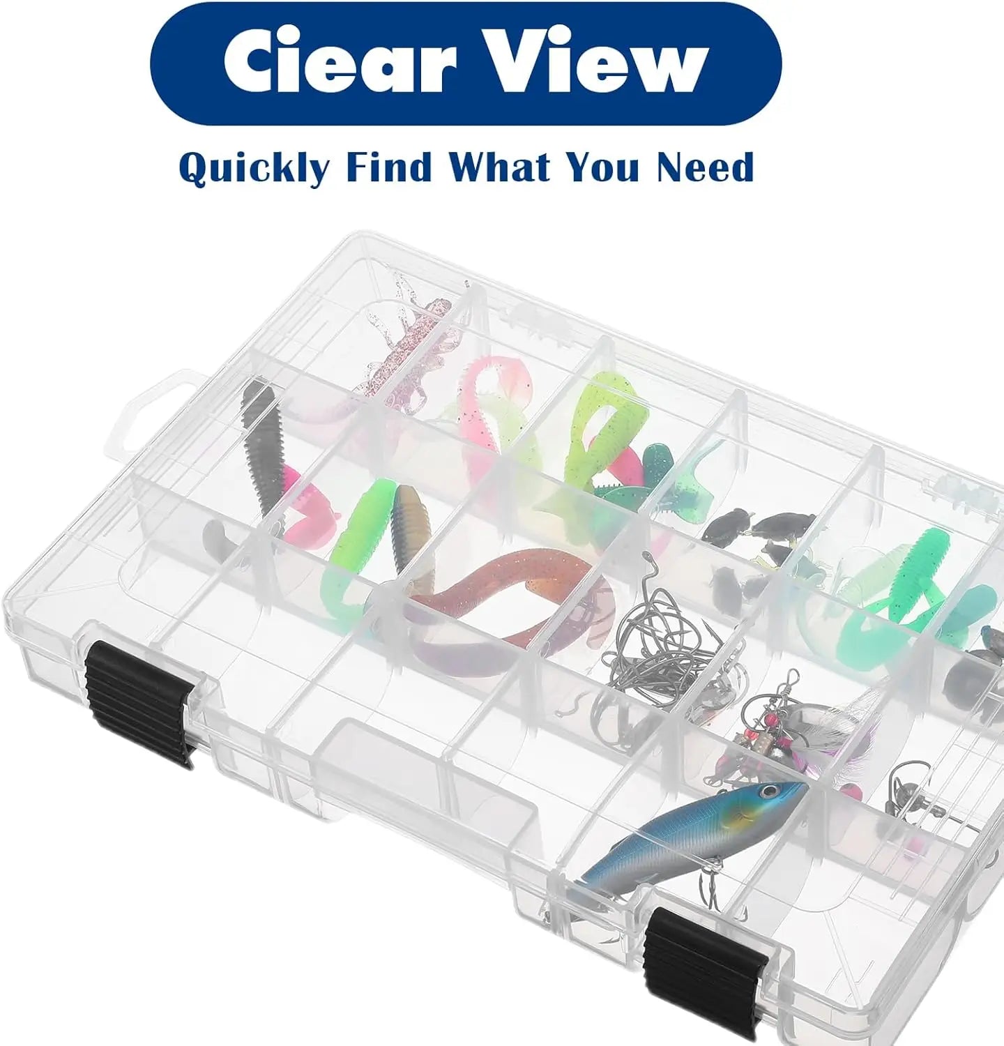 4-Piece 3600 Tackle Trays With Removable Dividers Storage Organizer