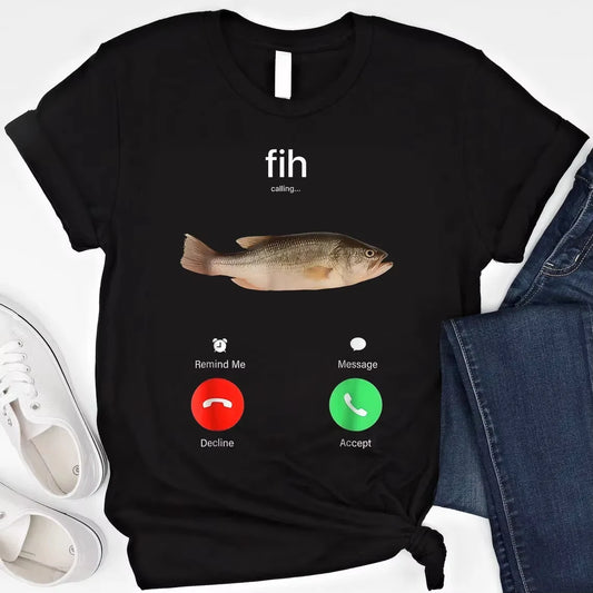 Funny Fish Meme Graphic Tee Unisex Short Sleeve