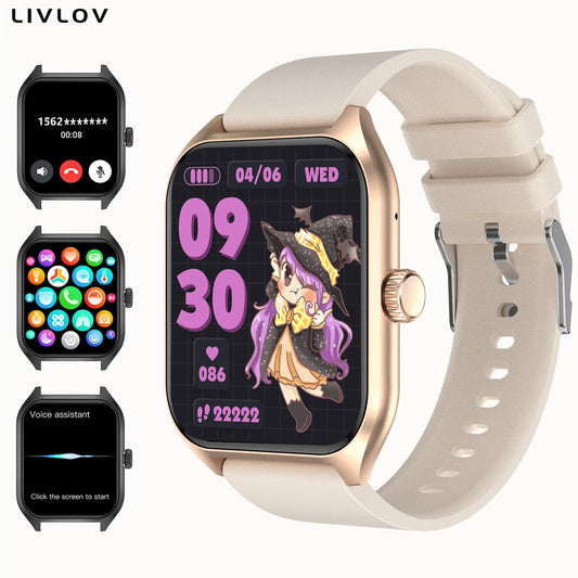 LIVLOVCP AI Voice Assistant Smartwatch With Heart Rate Monitor