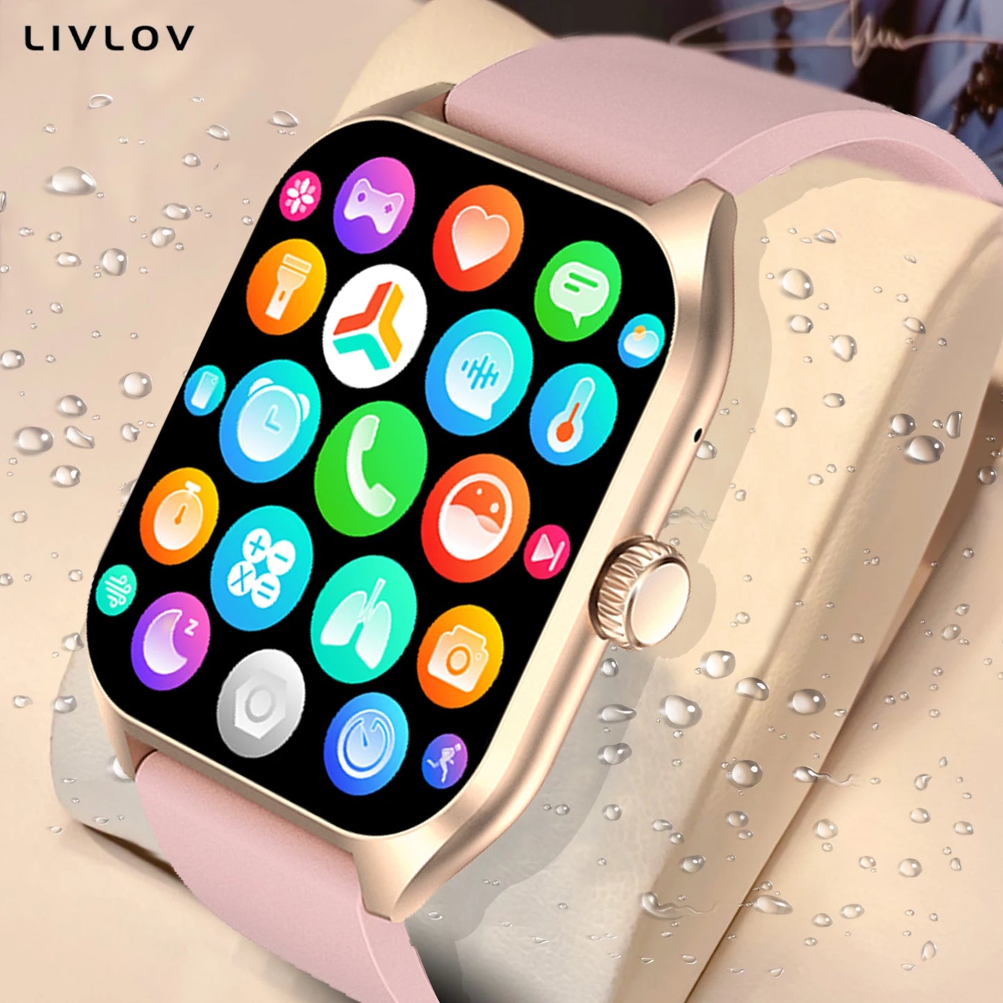 LIVLOVCP AI Voice Assistant Smartwatch With Heart Rate Monitor