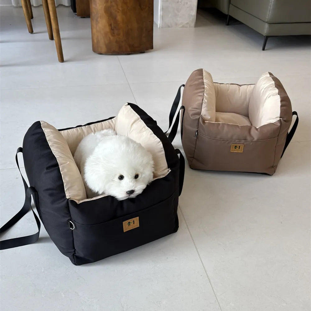 Dog Car Seat With Safety Belt All Season Travel Cushion
