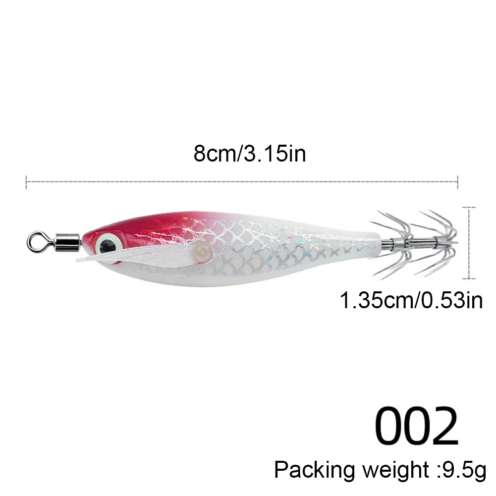 APWIKOGER Luminous Squid Jig Fishing Lure Set For Ocean Tackle