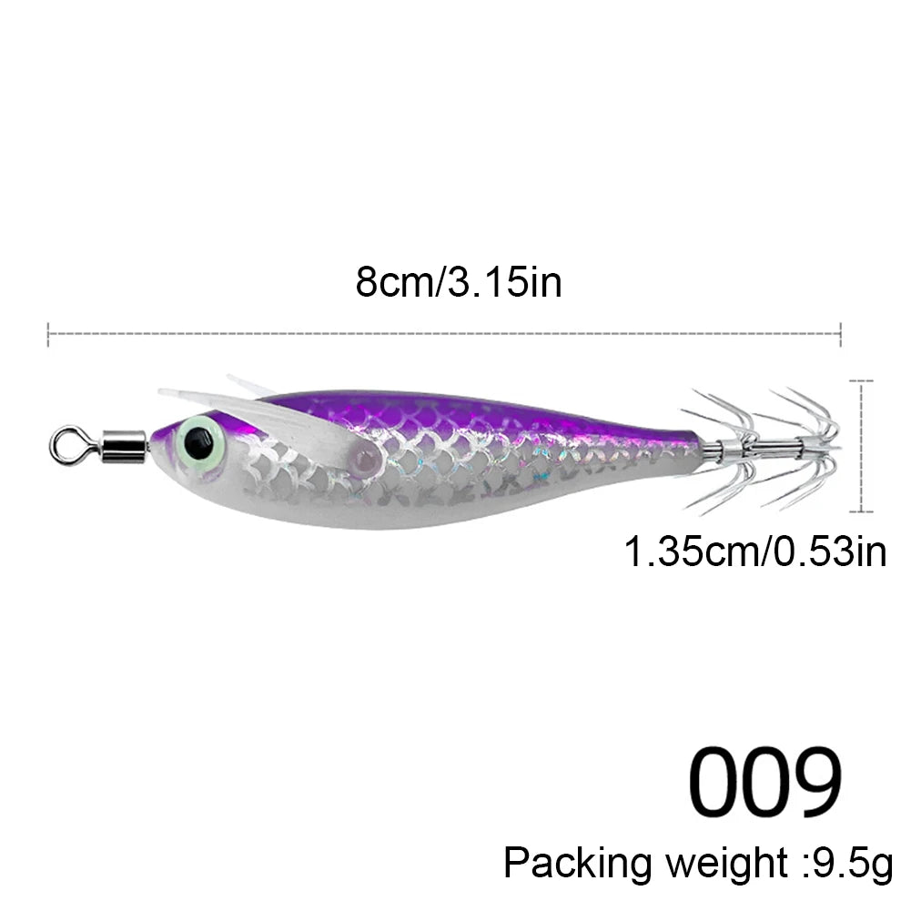 APWIKOGER Luminous Squid Jig Fishing Lure Set For Ocean Tackle