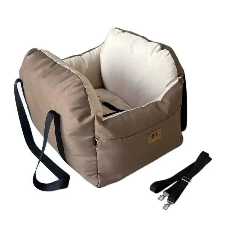 Dog Car Seat With Safety Belt All Season Travel Cushion